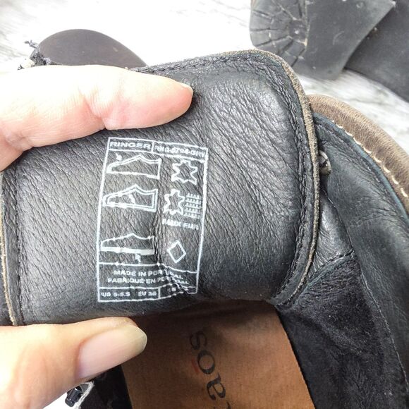 TAOS Ringer Brown Leather Lace Up Combat Boots Womens 5.5 Grunge Distressed Edgy - Picture 10 of 14